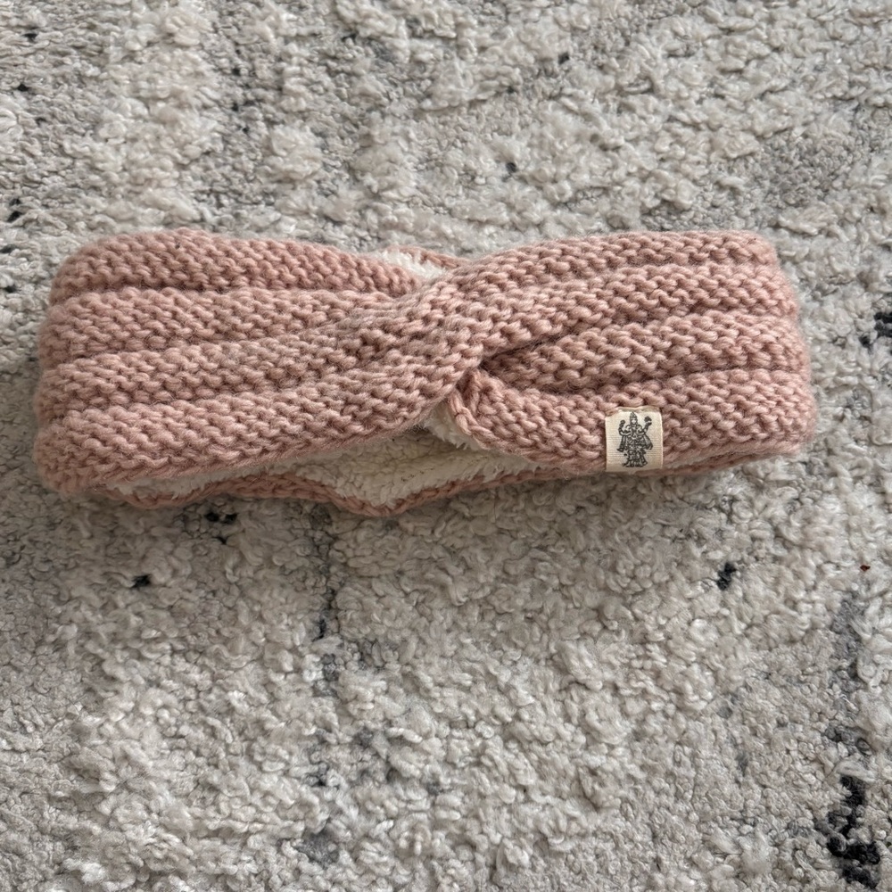 NIRVANNA Pink and White Knitted Headband